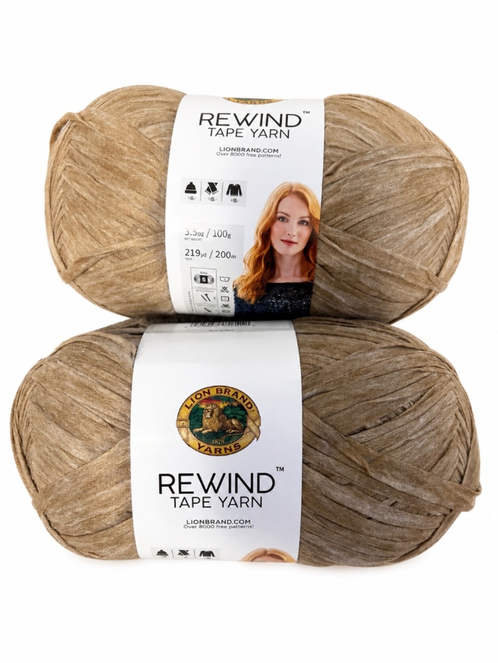 Lion Brand Rewind Tape Yarn – Willow – 2 Skeins – Bulky Weight 5